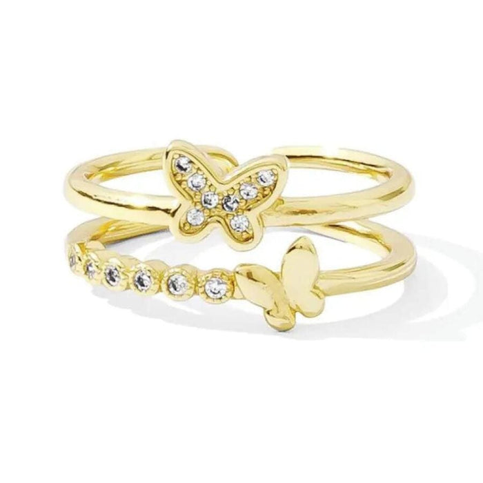 Gold Delicate Butterflies Adjustable Ring ring Splendid Iris 
