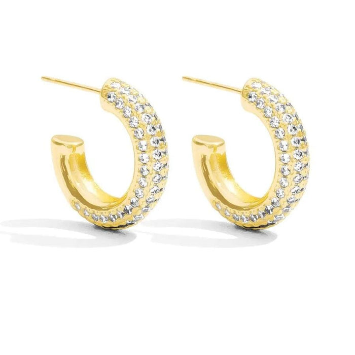 Gold Sophisticated Vibes, Pave Hoop Earrings Splendid Iris 