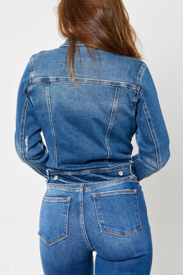 Judy Blue Denim Classic Destroy Jacket denim jacket Judy Blue
