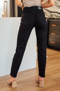Reese Rhinestone Slim Fit Jeans in Black Womens Ave Shops 