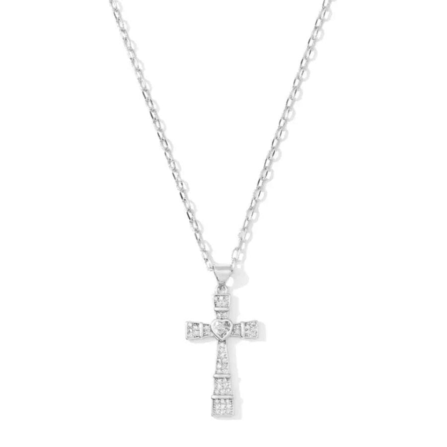 Silver Lovely Cross Pendant Necklace Necklace Splendid Iris