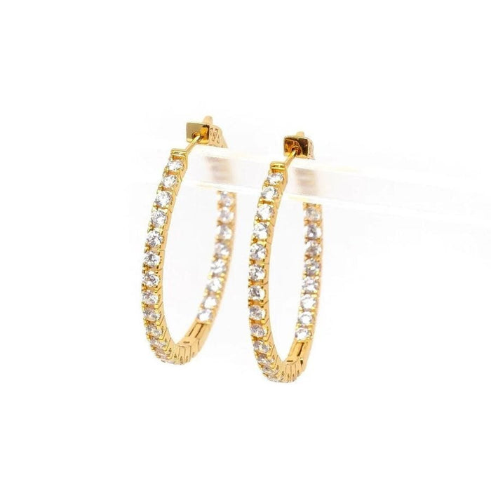 The Sis Kiss Infinity Hoops in Crystal Earrings The Sis Kiss