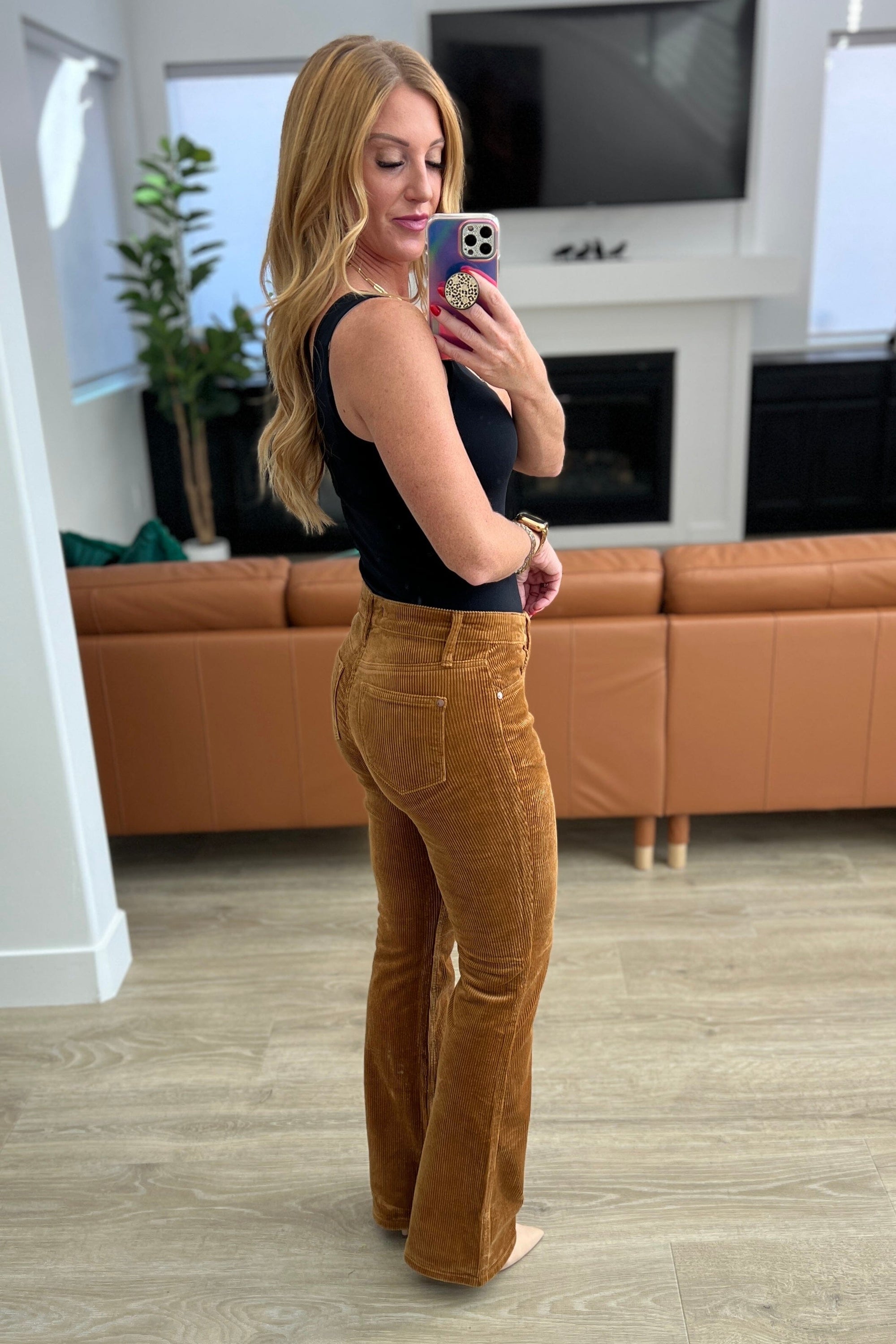 Cordelia Bootcut Corduroy Pants in Camel Womens Ave Shops
