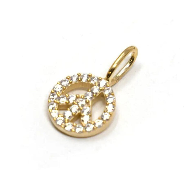 The Sis Kiss Peace and Love Charm Gold Necklace Charm The Sis Kiss