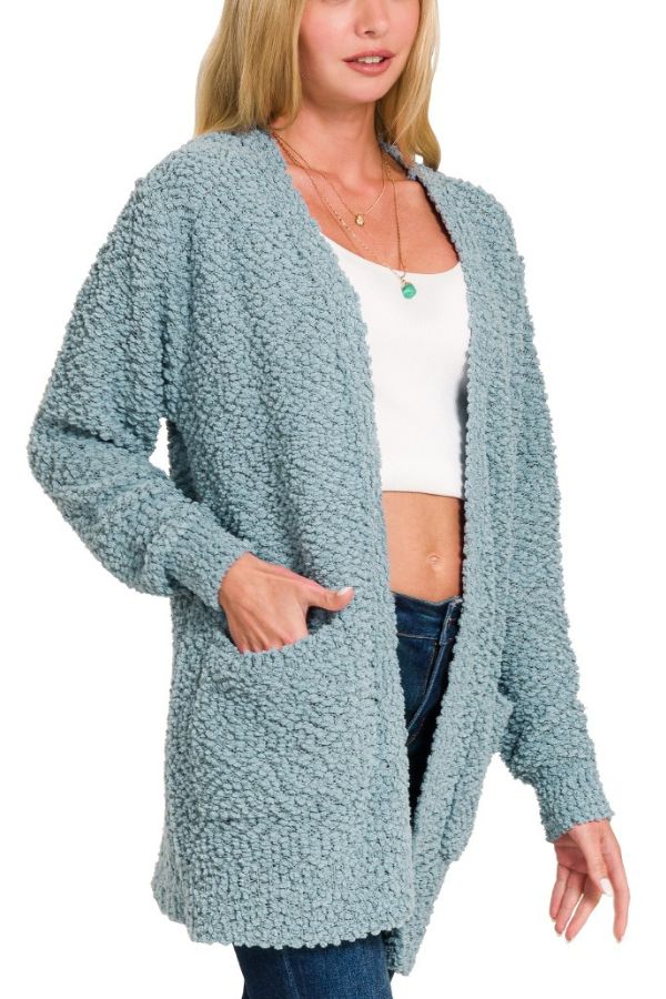 blue-grey-long-sleeve-popcorn-sweater-cardigan-with-pockets