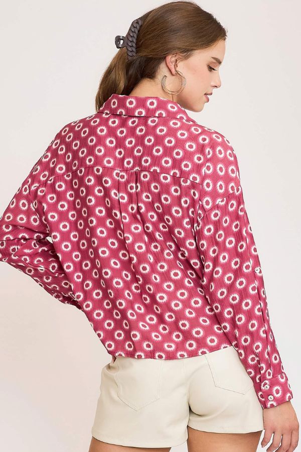 magenta-v-neck-twist-wrap-printed-blouse