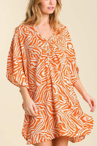 zebra-print-v-neck-kaftan-with-woven-detail-no-lining