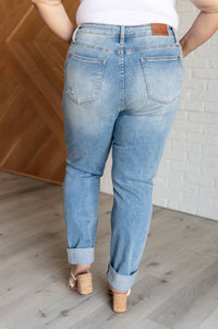 Aiden High Rise Patch Pocket Distressed Boyfriend Jeans Womens Ave Shops 