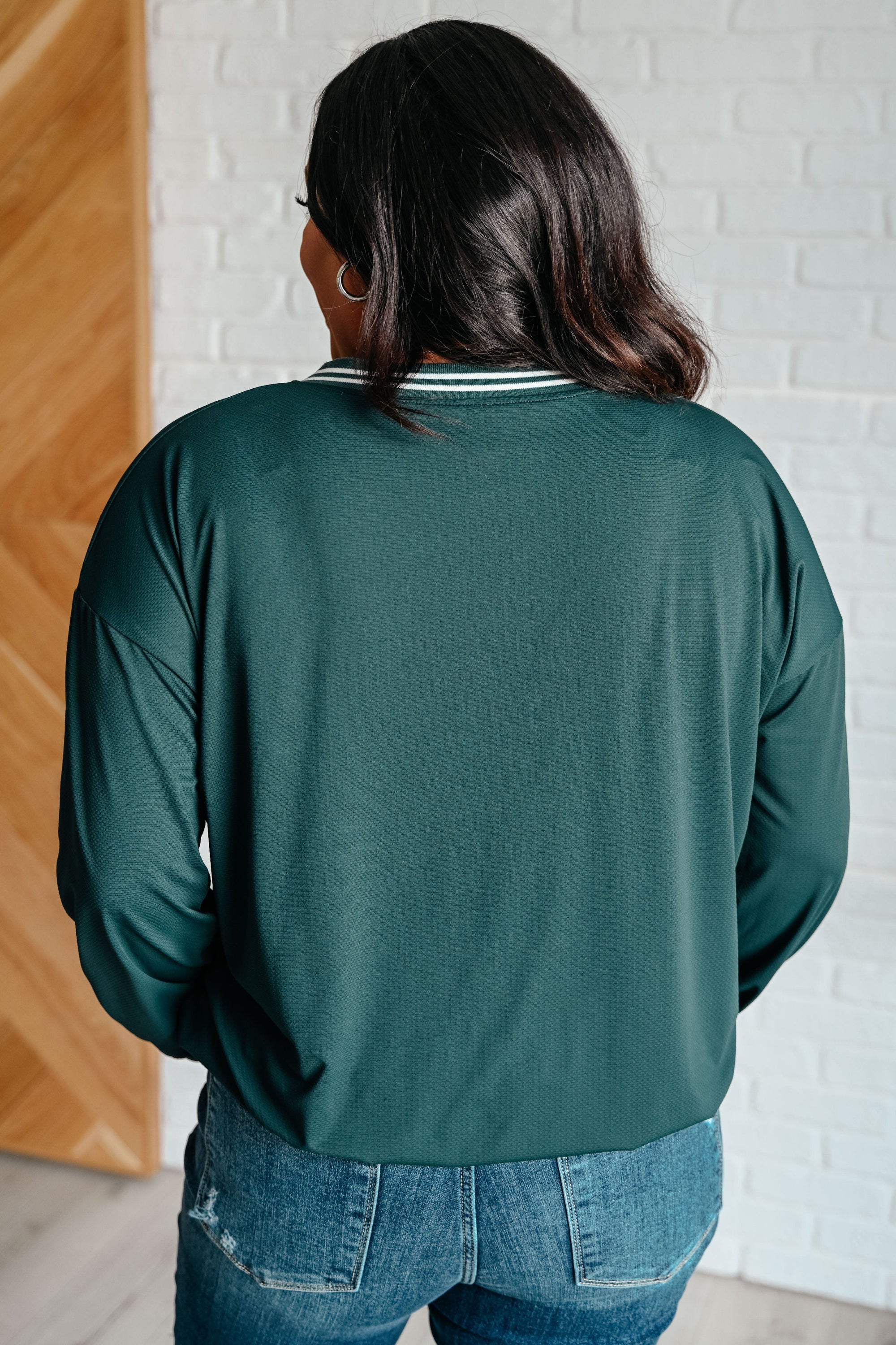 All Out Comfort V-Neck Pullover in Midnight Green Tops Ave Shops 