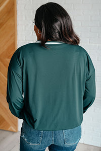 All Out Comfort V-Neck Pullover in Midnight Green Tops Ave Shops 