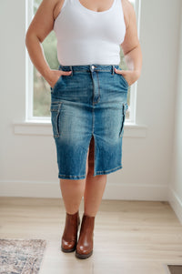 Always Be There Cargo Denim Skirt Womens Ave Shops 