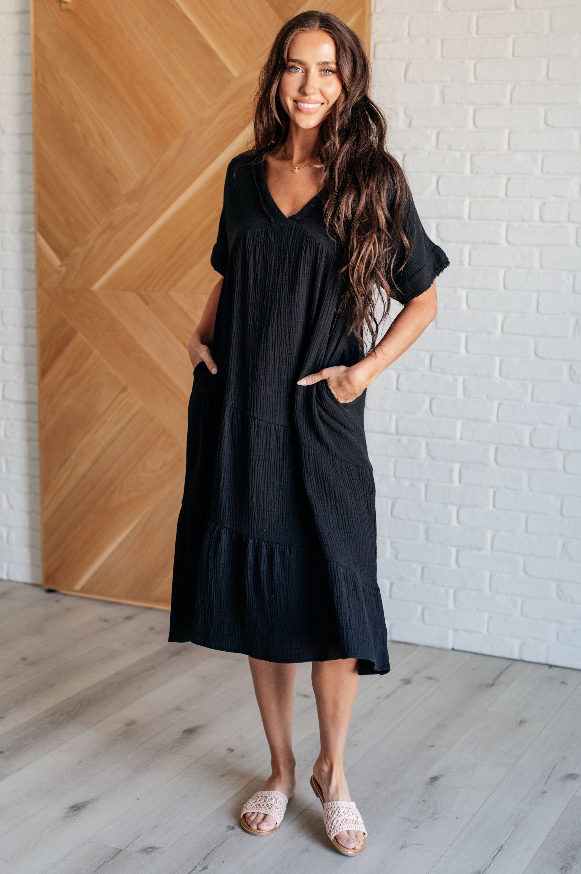 Always Learning Dolman Sleeve Dress in Black Dresses Ave Shops 