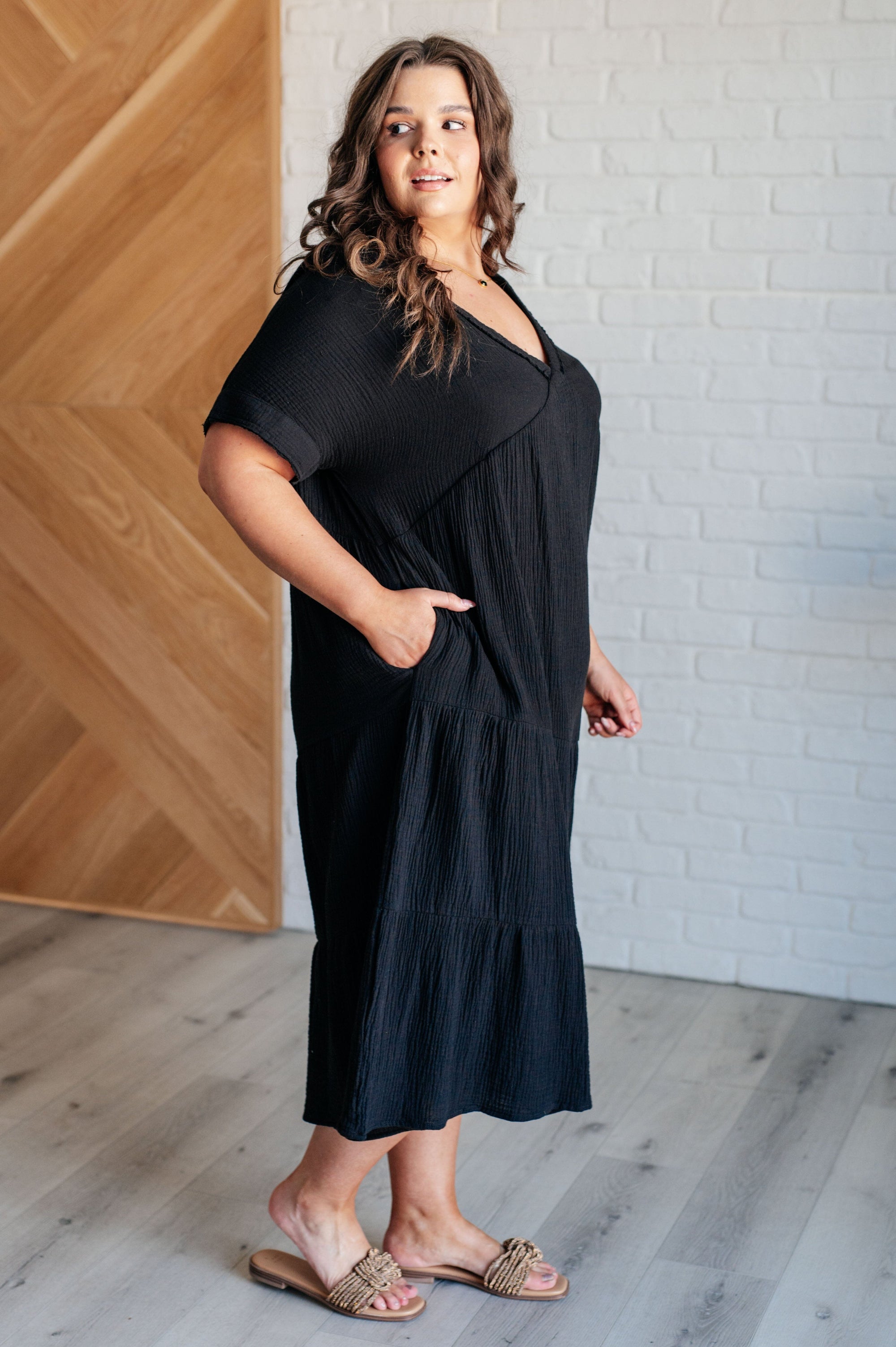 Always Learning Dolman Sleeve Dress in Black Dresses Ave Shops 
