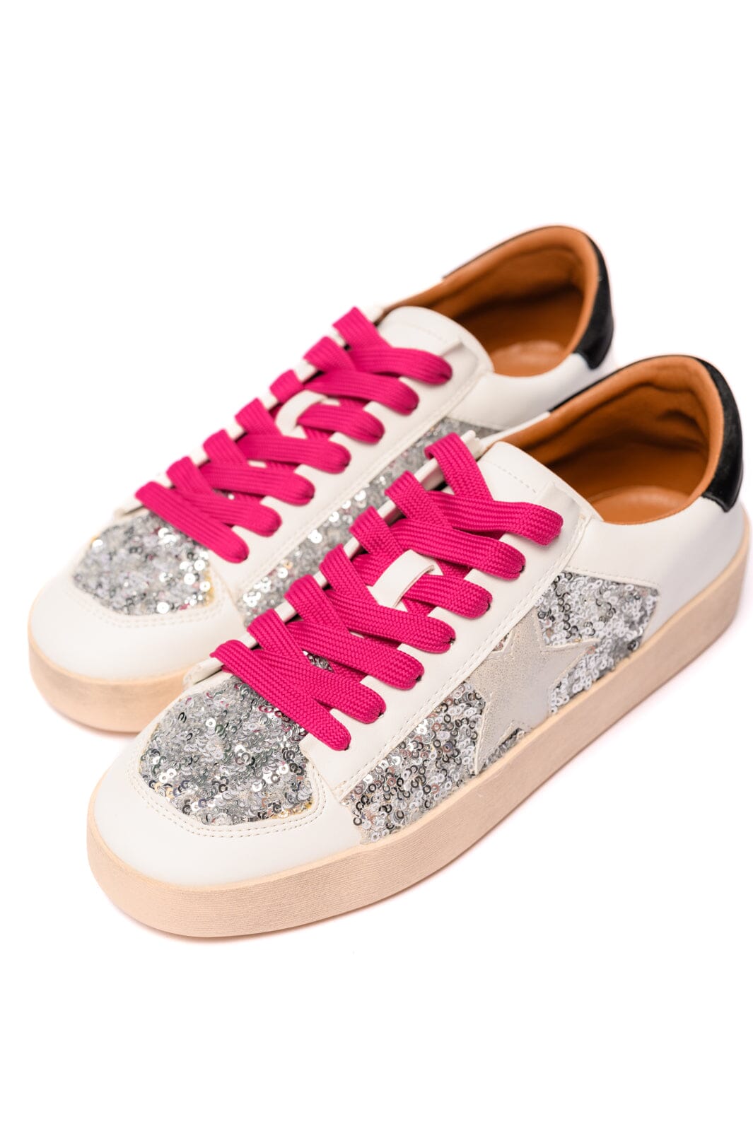 Another Round Sneakers in Silver Sequins Womens Ave Shops 