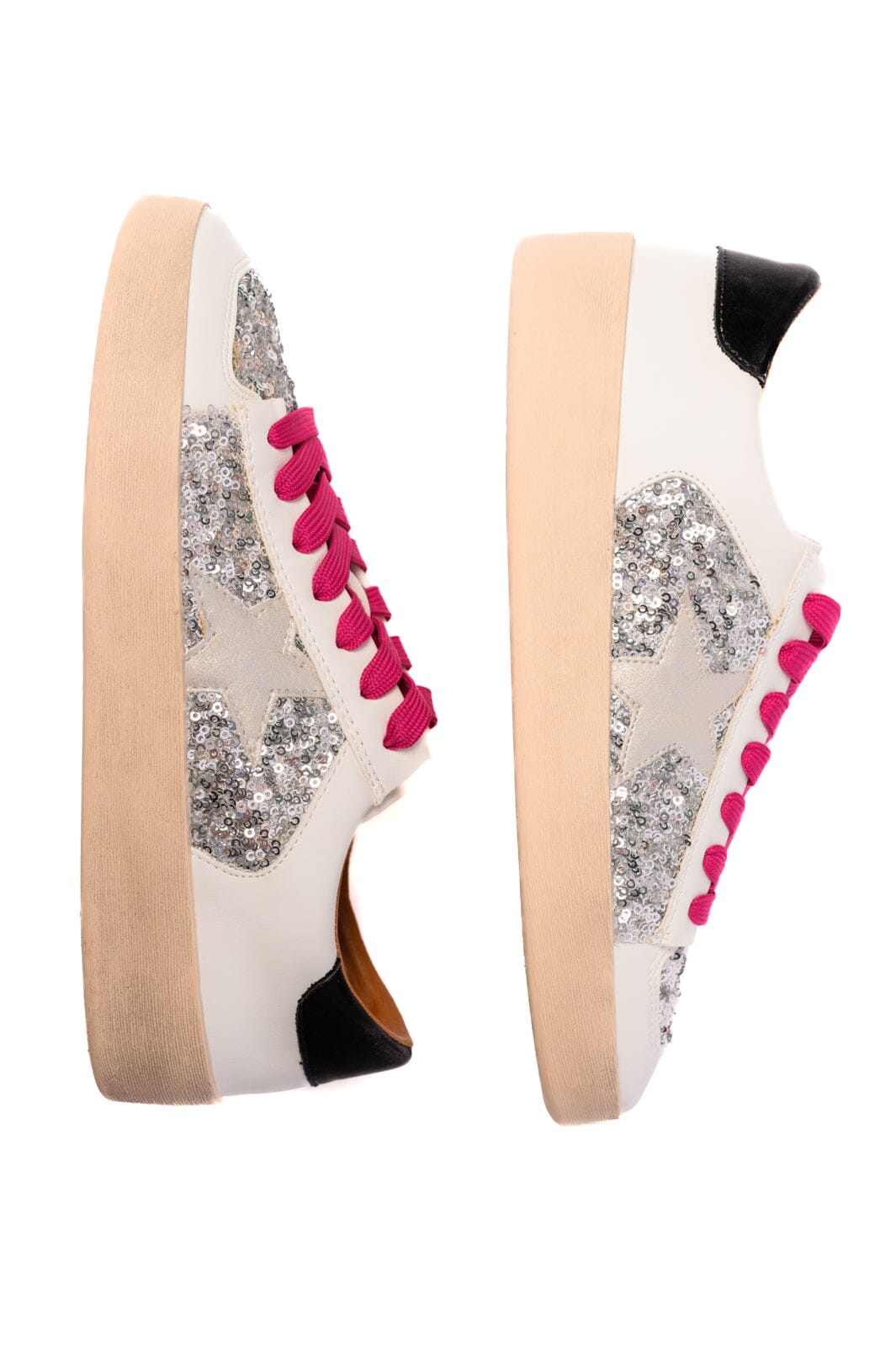 Another Round Sneakers in Silver Sequins Womens Ave Shops 