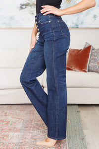 Arlo High Rise Button-Fly Straight Jeans Womens Ave Shops 
