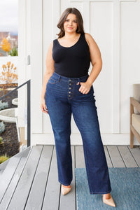 Arlo High Rise Button-Fly Straight Jeans Womens Ave Shops 