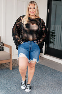 Ask Anyway Fishnet Sweater Tops Ave Shops 