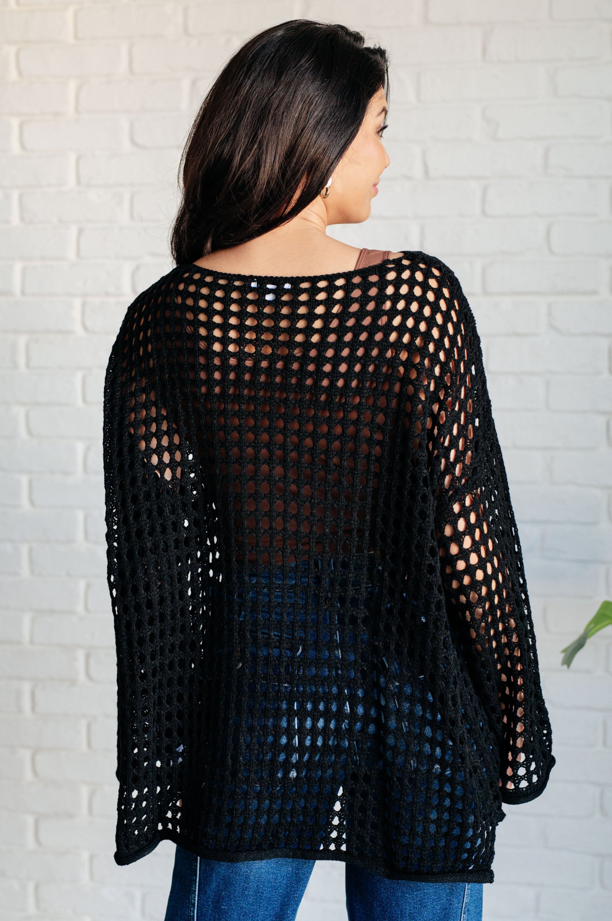 Ask Anyway Fishnet Sweater Tops Ave Shops 