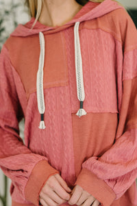 Balloon Sleeve Cut Sew Sweater Knit Top in Mauve Womens Ave Shops 