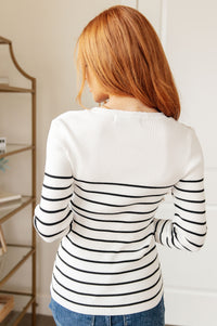 Be Still V-Neck Striped Sweater Womens Ave Shops 