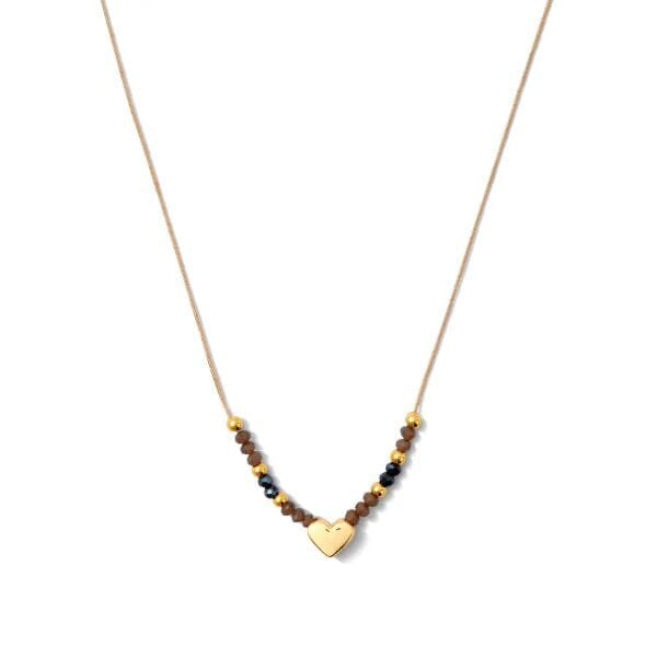 Beaded Heart Necklaces Necklace Splendid Iris Gold 