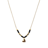 Beaded Heart Necklaces Necklace Splendid Iris Black 