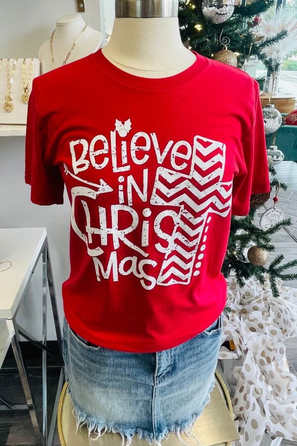 Believe in Christmas T-shirt Shirts & Tops Mama glitter 