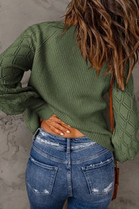 Bishop Sleeve Button V Neck Cardigan Sweater Shirts & Tops 1 Woman 