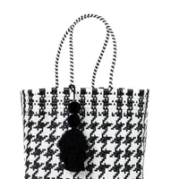 Black and White Houndstooth Playera Tote handbags Valerosa 