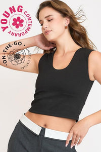 Black Luxeknit Scoop Neck Camisole Shirts & Tops Umgee 