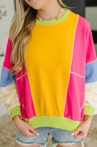 Blockbuster Color Block Pullover in Bright Womens Ave Shops 