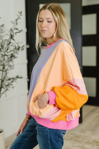 Blockbuster Color Block Pullover in Muted Womens Ave Shops 
