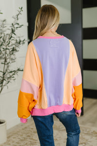 Blockbuster Color Block Pullover in Muted Womens Ave Shops 