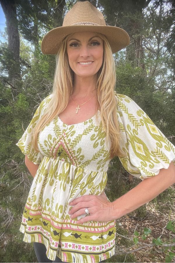 Bohemian Breeze Smocked Peplum Top Shirts & Tops Umgee 