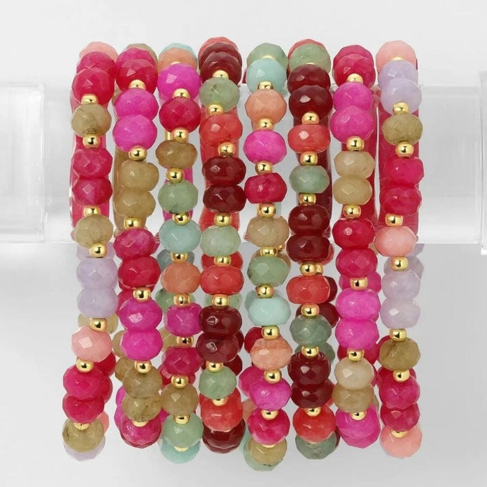 Bright Large Stone Bracelets with Gold Bead Accents Bracelets Splendid Iris 