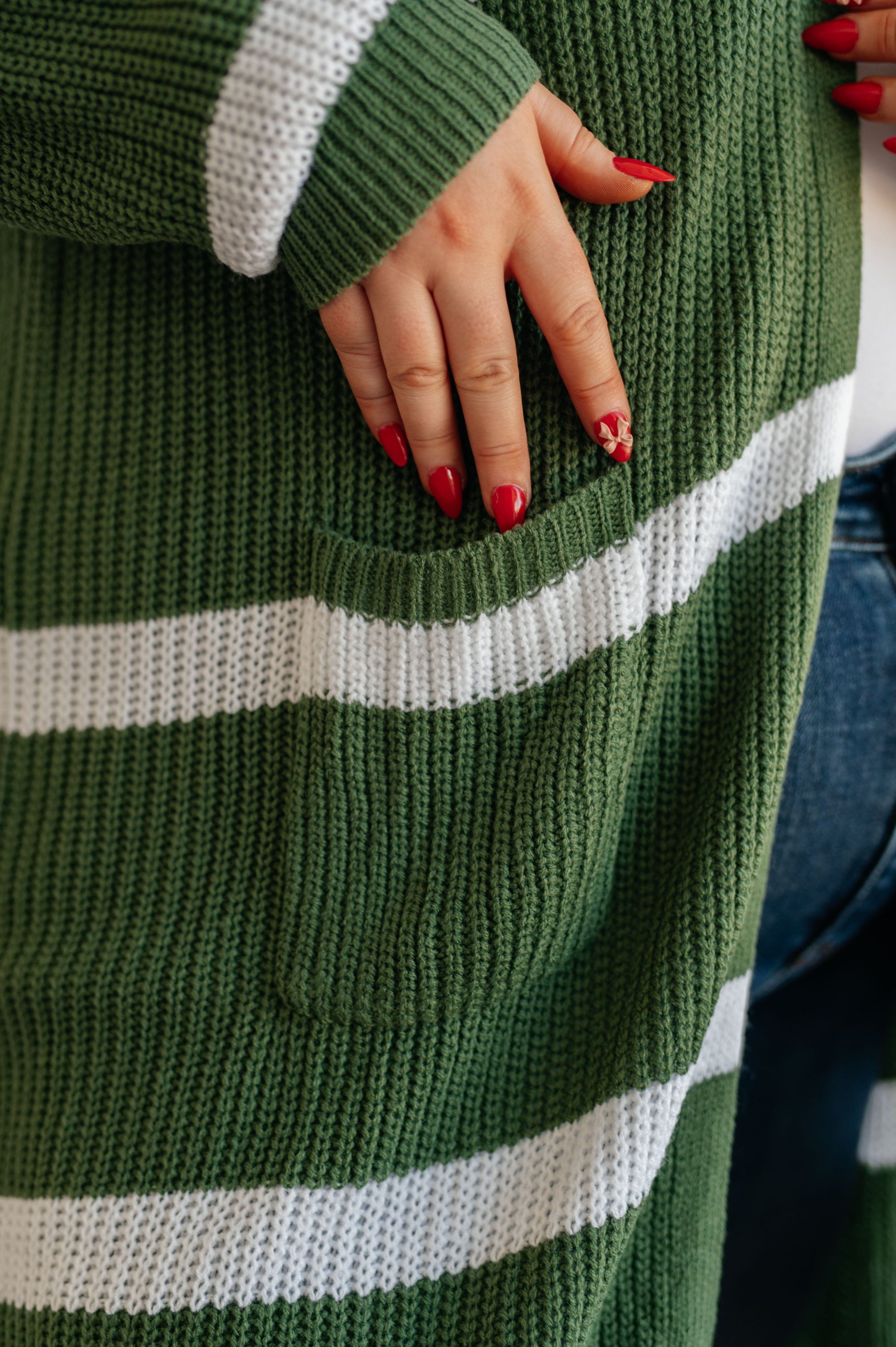 Brighter is Better Striped Cardigan in Green Womens Ave Shops 