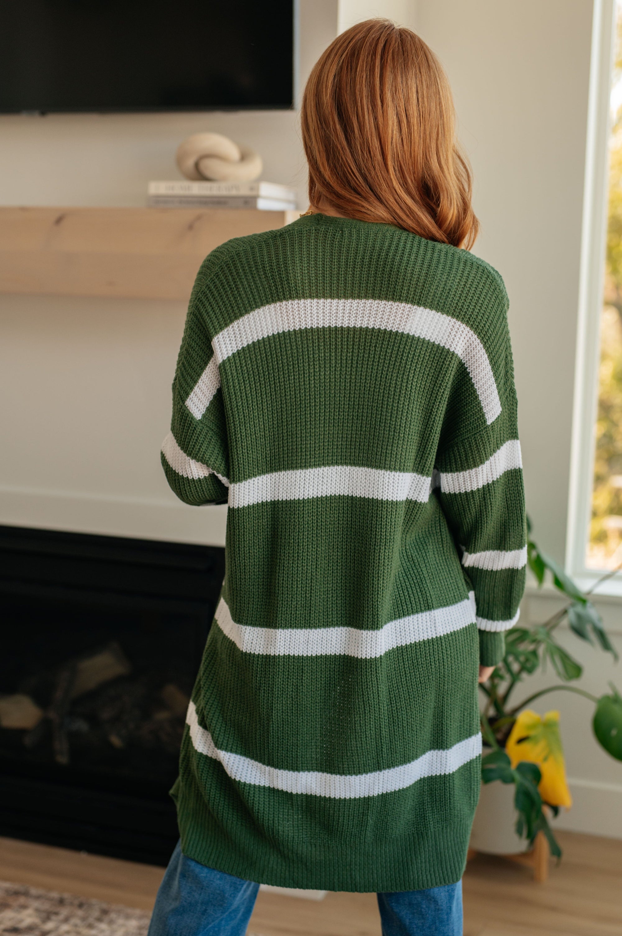 Brighter is Better Striped Cardigan in Green Womens Ave Shops 