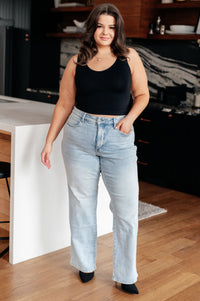 Brooke High Rise Control Top Vintage Wash Straight Jeans Womens Ave Shops 