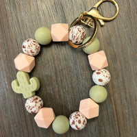 Cactus Silicone Beaded Keychain keychain Jillian Ink 