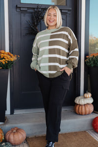 Can't Decide Color Block Striped Sweater Womens Ave Shops 