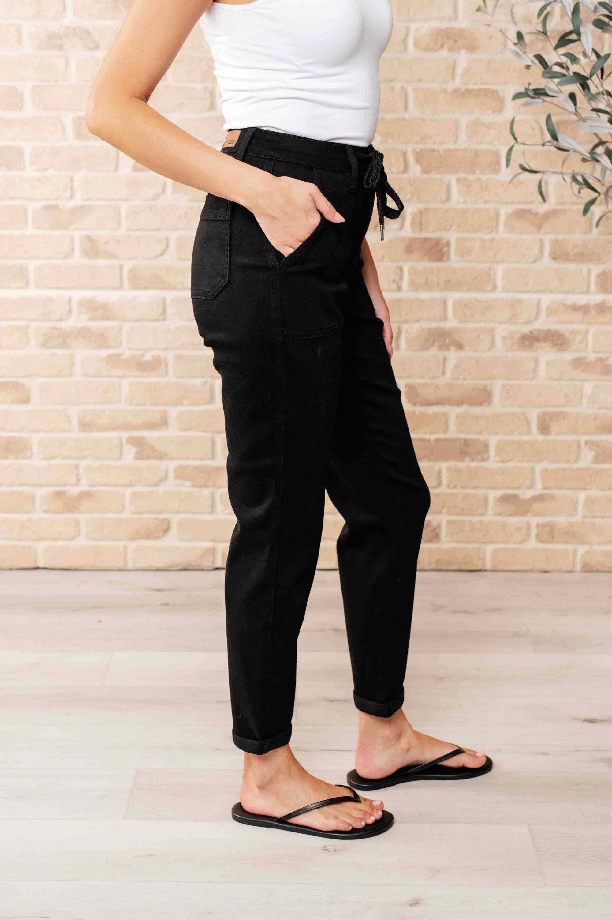 Carmen Double Cuff Joggers in Black Athleisure Ave Shops 