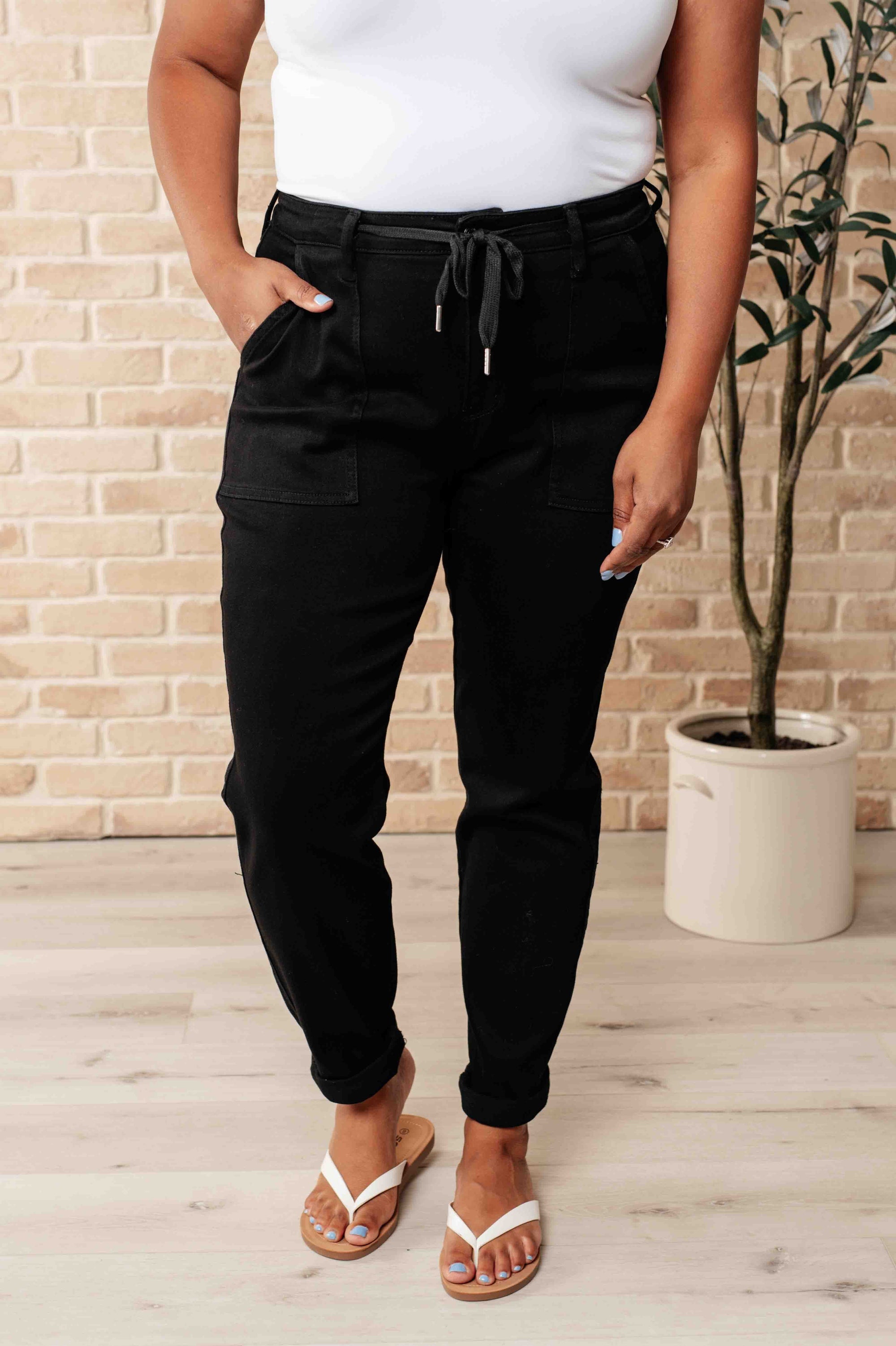 Carmen Double Cuff Joggers in Black Athleisure Ave Shops 