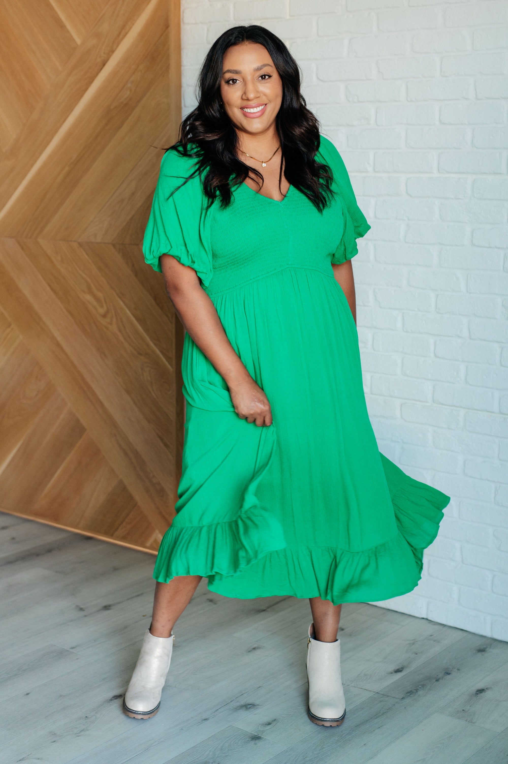 Catch a Cloud and Pin it Down Smocked Bodice Dress Dresses Ave Shops 