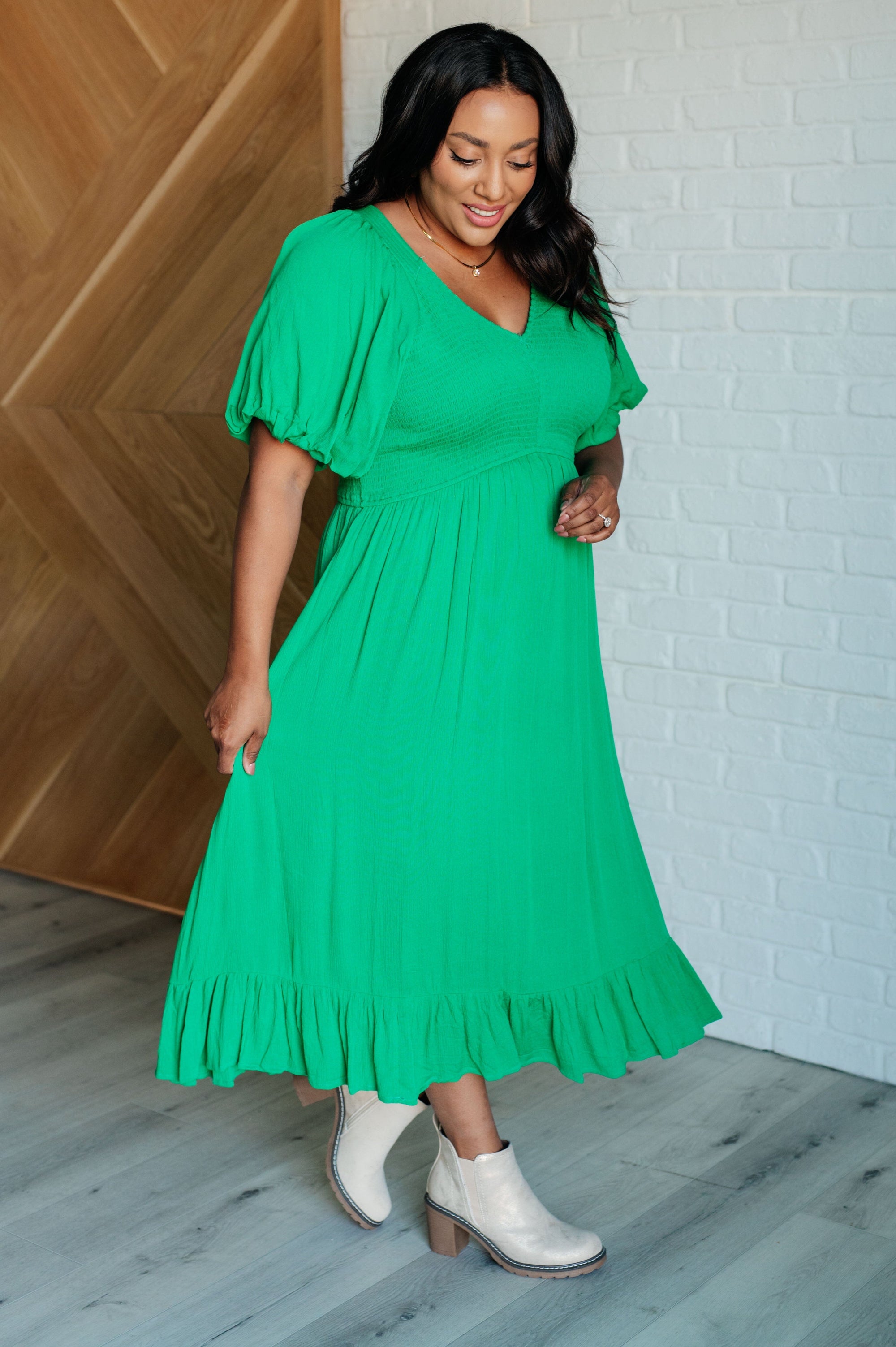 Catch a Cloud and Pin it Down Smocked Bodice Dress Dresses Ave Shops 