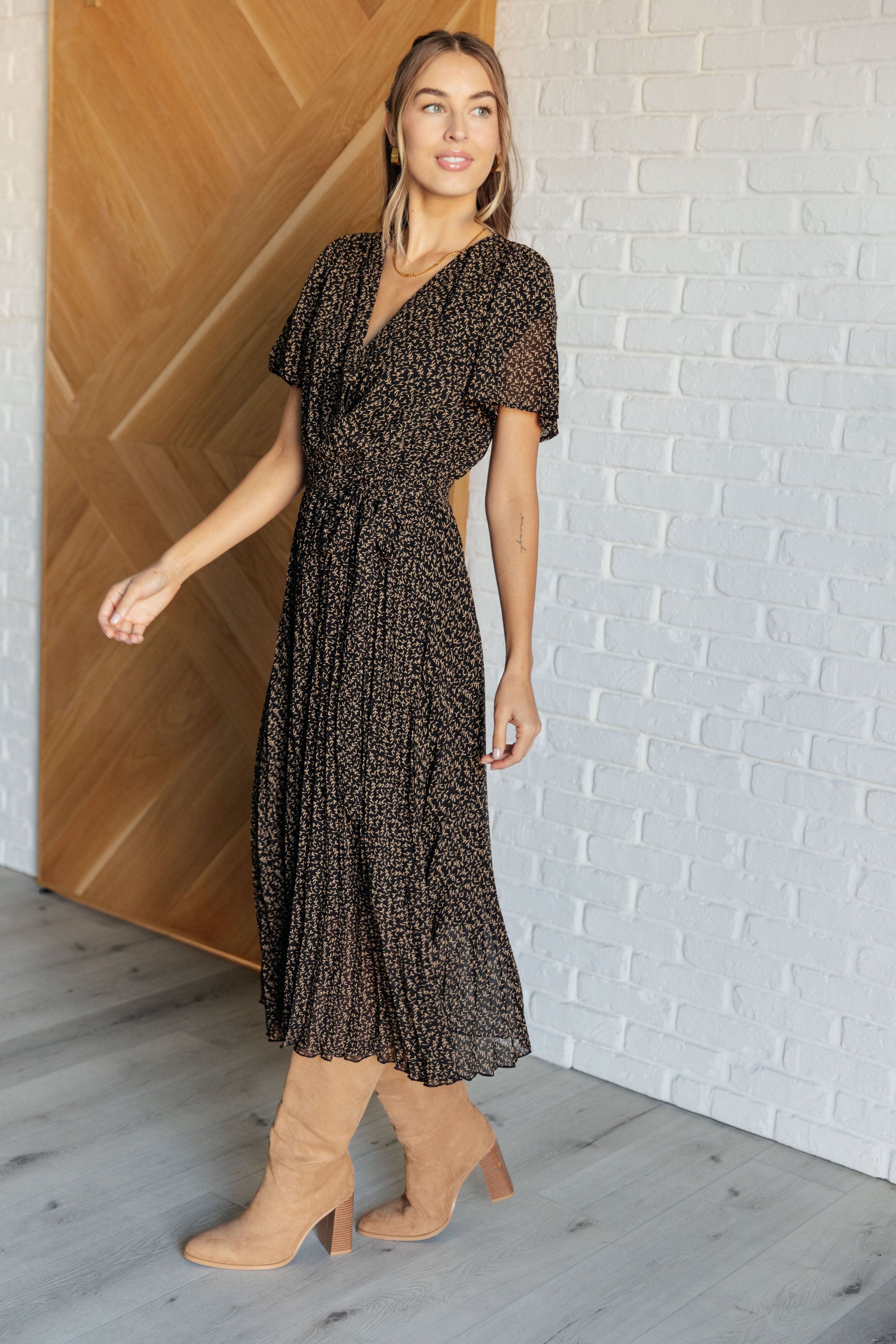 Cause a Scene Surplice Neck Dress Dresses Ave Shops 
