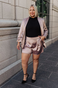 Champagne and Roses Satin Shorts Womens Ave Shops 