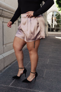 Champagne and Roses Satin Shorts Womens Ave Shops 