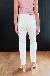 Charlene High Rise Contrast Thread Jogger in Ecru Womens Ave Shops 