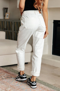 Charlene High Rise Contrast Thread Jogger in Ecru Womens Ave Shops 